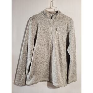 Woolrich Angler Heather Gray Pullover Mock Neck 1/4 Zip Knit Sweater Mens Size L